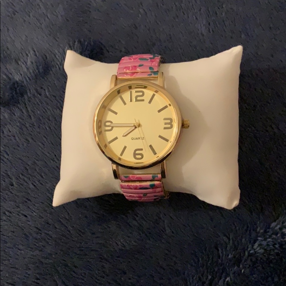 A flower patterned watch